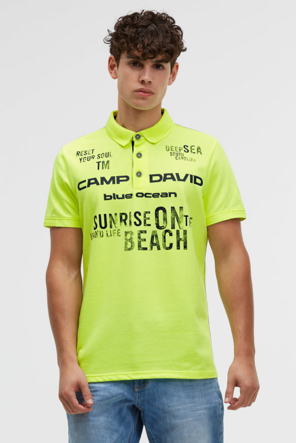 CAMP DAVID Pikee-Polo Kurzarm mit Rubber Prints