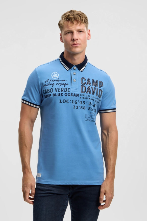 CAMP DAVID Pikee-Polo mit Label-Applikationen