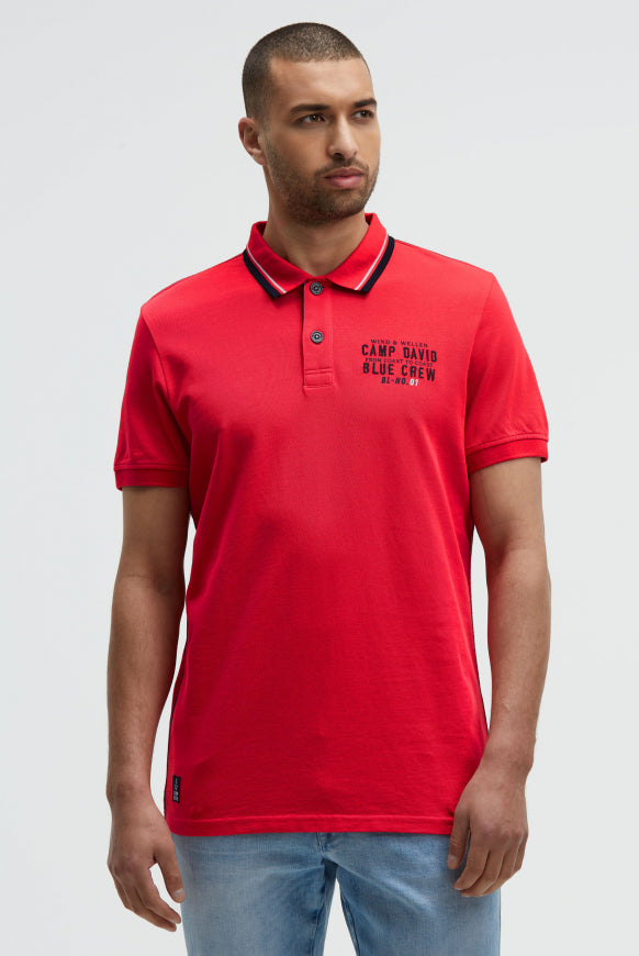 CAMP DAVID Pikee-Polo mit Logo-Stickerei