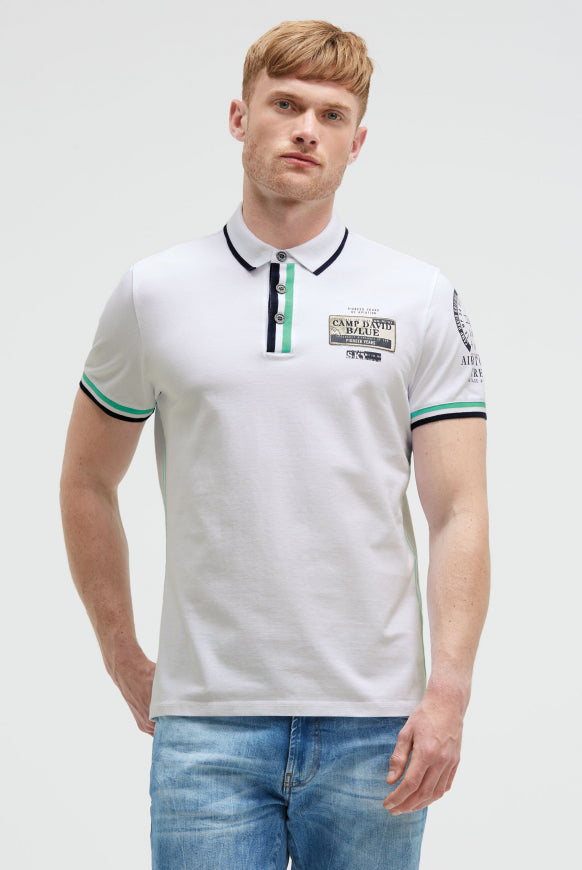 CAMP DAVID Pikee-Polo mit Prints und Patches