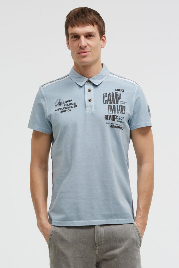 CAMP DAVID Pikee-Polo mit Tapes, Prints und Stickereien