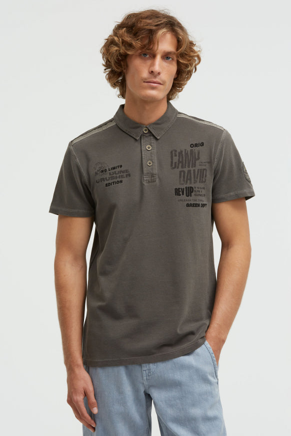 CAMP DAVID Pikee-Polo mit Tapes, Prints und Stickereien