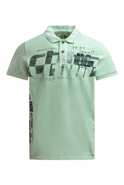 CAMP DAVID Polo aus Flammgarn-PikeemitArtworks - light mint