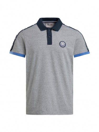 CAMP DAVID Polo mit feinen Streifen und Tapes - blue navy