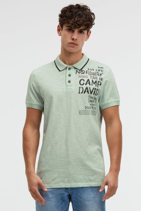 CAMP DAVID Poloshirt mit Vintage Prints