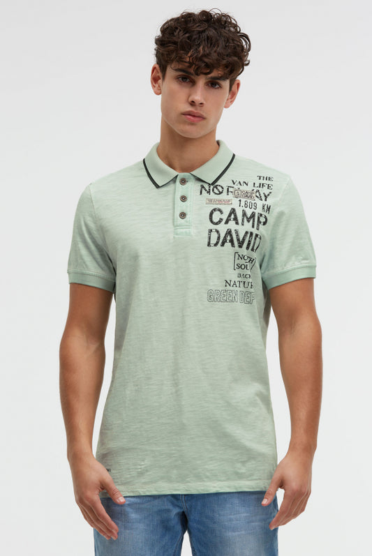 CAMP DAVID Poloshirt mit Vintage Prints