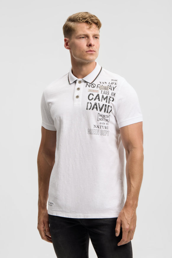 CAMP DAVID Poloshirt mit Vintage Prints