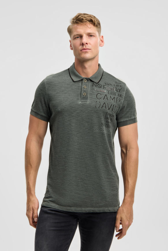 CAMP DAVID Poloshirt mit Vintage Prints