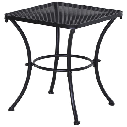 Outsunny Beistelltisch schwarzer Gartentisch 45x45x50cm Metall Balkontisch Kaffeetisch für Terrasse & Garten   Aosom.de
