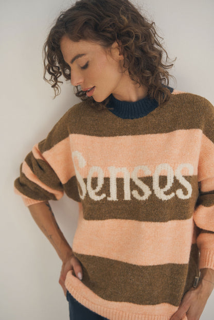 SENSES.THE LABEL Pullover KA:MILE mit Streifenmuster und Intarsia