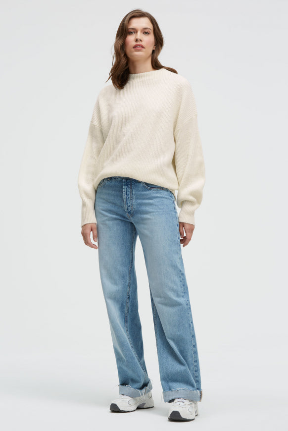 SENSES.THE LABEL Pullover KAR:MA mit Rippstrickmuster und Ballonärmeln