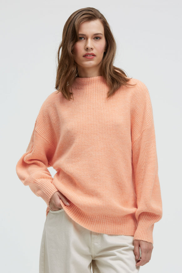 SENSES.THE LABEL Pullover KAR:MA mit Rippstrickmuster und Ballonärmeln