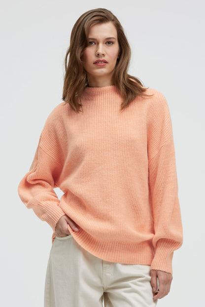 SENSES.THE LABEL Pullover KAR:MA mit Rippstrickmuster und Ballonärmeln