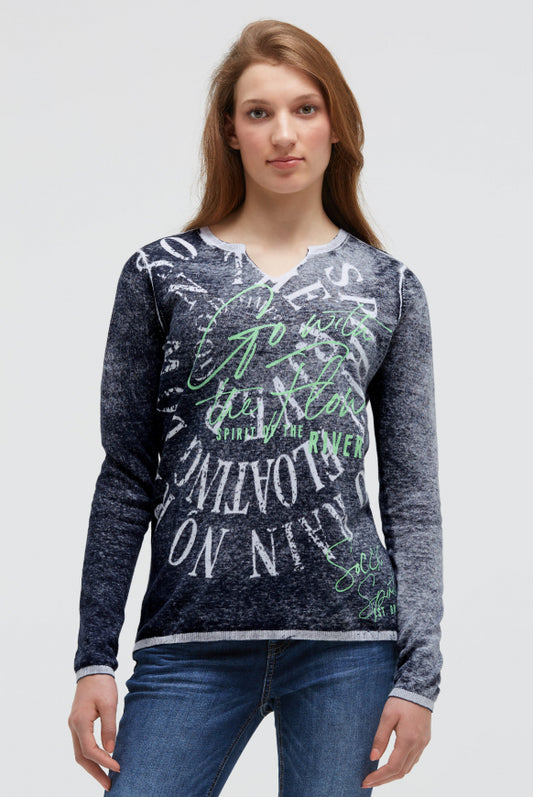 SOCCX Pullover mit Inside Print und Acid