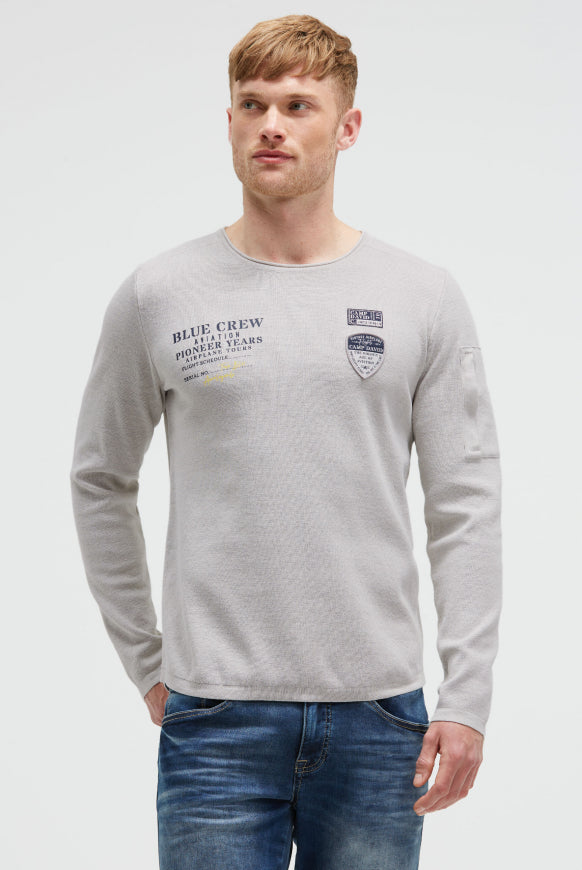 CAMP DAVID Pullover mit Print, Patches und Ärmeltasche