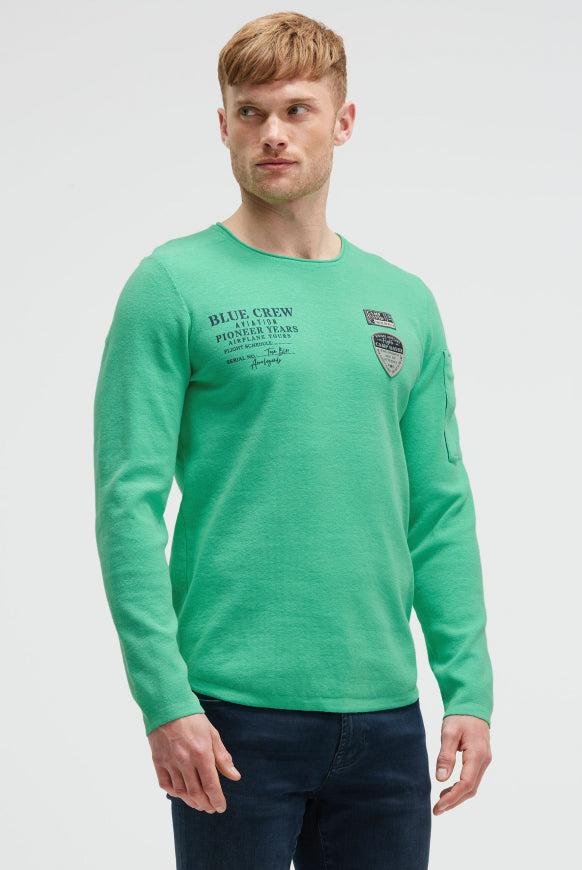 CAMP DAVID Pullover mit Print, Patches und Ärmeltasche