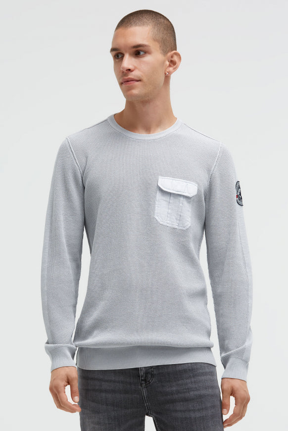 CAMP DAVID Pullover mit Strickmuster und Brusttasche