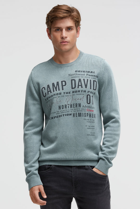 CAMP DAVID Pullover Rundhals mit Logo Prints