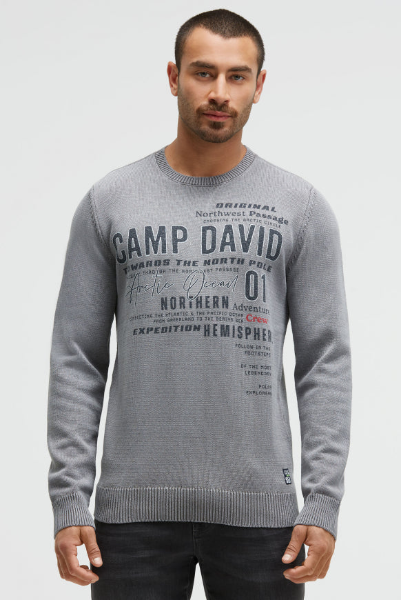 CAMP DAVID Pullover Rundhals mit Logo Prints