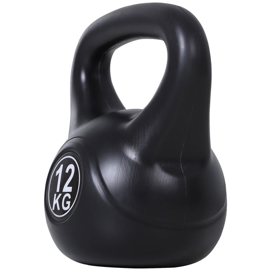 HOMCOM Kettlebell Kugelhantel 12 kg Gewicht-Hantel mit Sand befüllt für Anfänger Zuhause Krafttraining   Aosom