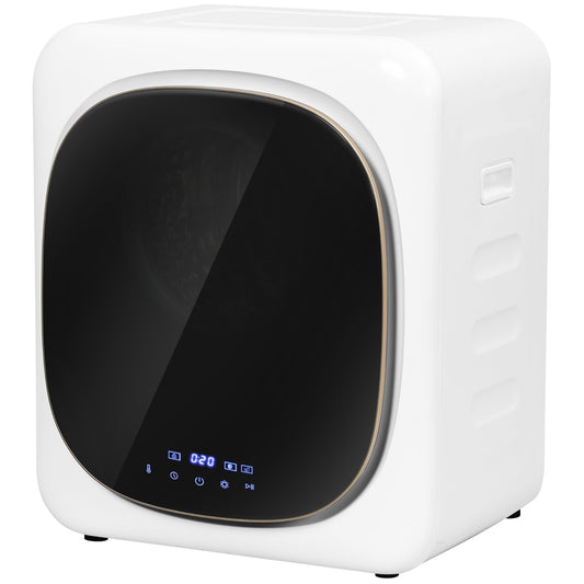 HOMCOM Ablufttrockner 4 kg Wäschetrockner mit Desinfektion, Desodorierung, Smart Mode, Trockner mit Edelstahlwanne, Frontlader, für Wohnung, Haus, Wohnmobile, Weiß   Aosom