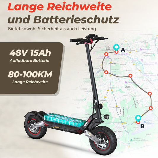 iScooter 1200W T8 Offroad E-Scooter Mit Straßenzulassung (ABE/eKFV) - R3