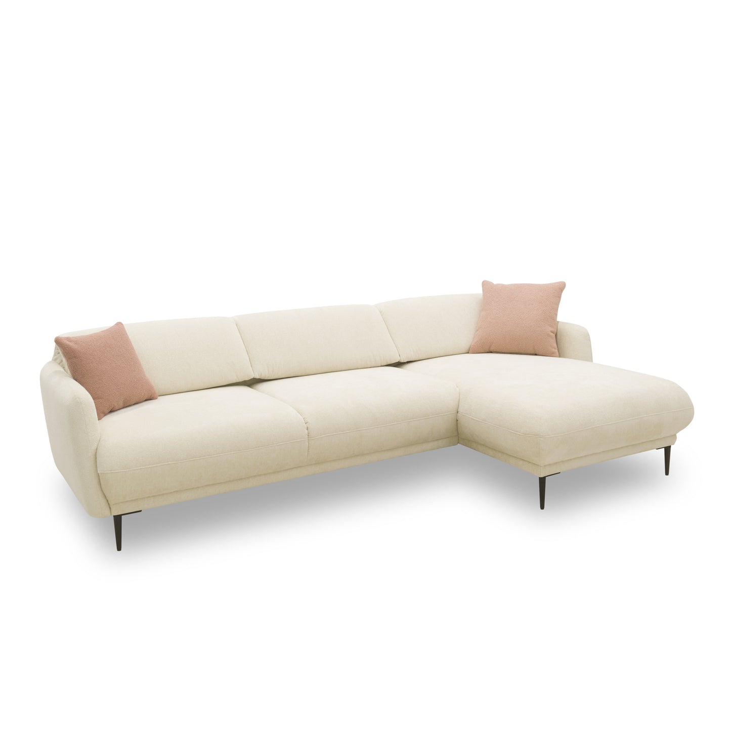 Ecksofa 200 023, L-Form, Rückenfunktion, Holz-Füße, 269 x 156 x 73 (BxTxH), creme   Aosom