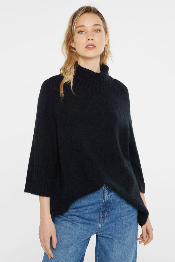 SENSES.THE LABEL Rollkragenpullover mit verkürzten Ärmeln