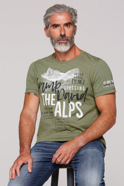 CAMP DAVID Rundhalsshirt mit Label Prints - sage green