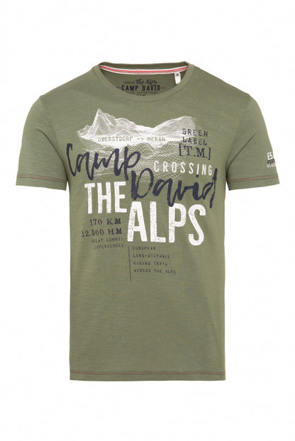 CAMP DAVID Rundhalsshirt mit Label Prints - sage green