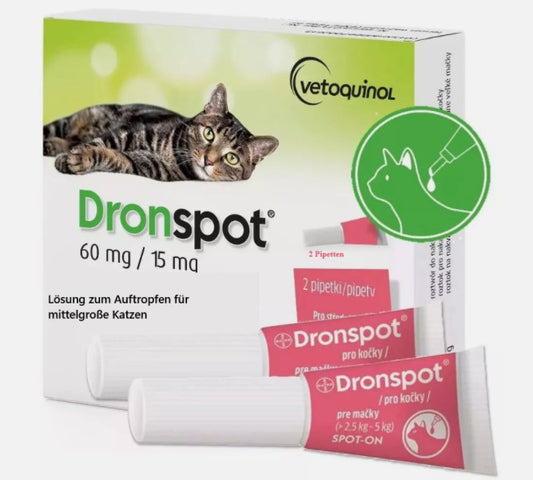 DRONSPOT - Entwurmungstropfen für Katzen (Gewicht 2,5 - 5 kg)