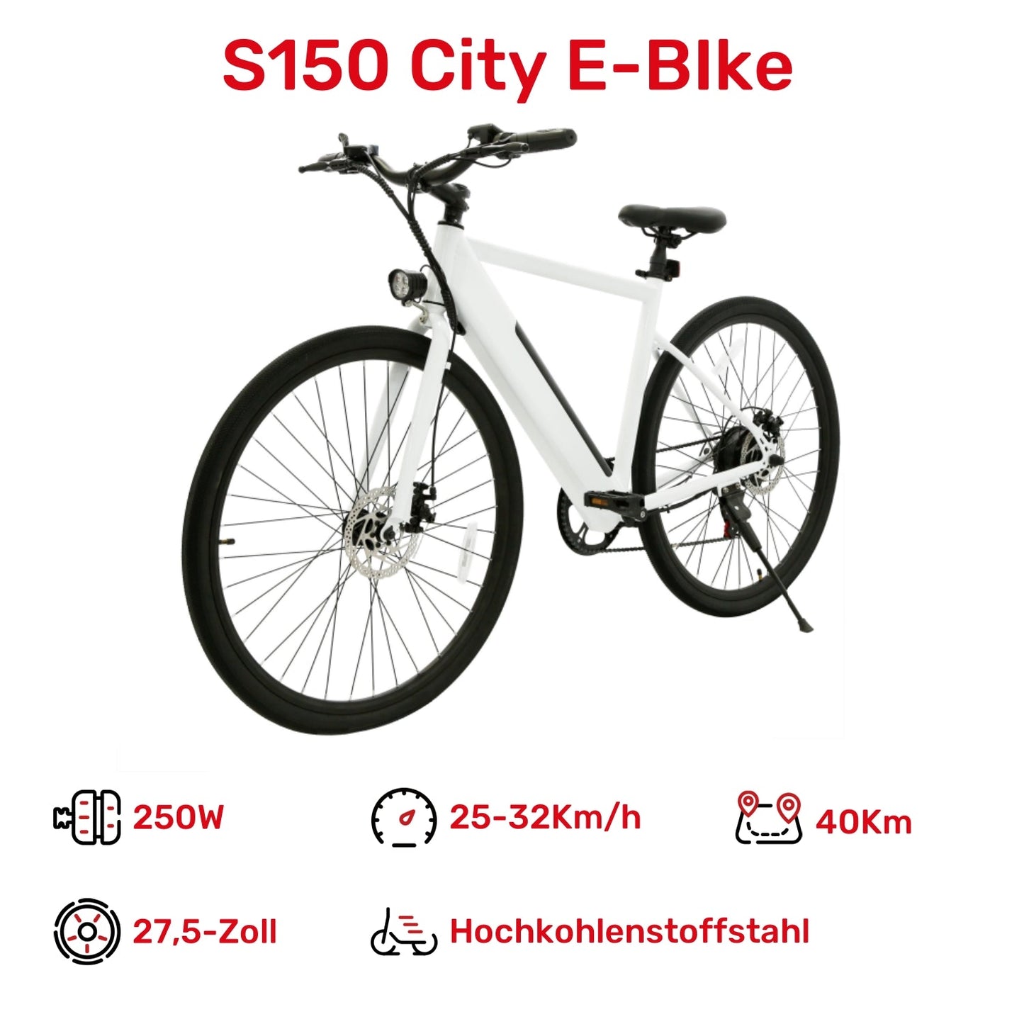 U2 Pendler Tiefeinsteiger E-Bike - S150 City E-Bike Weiß