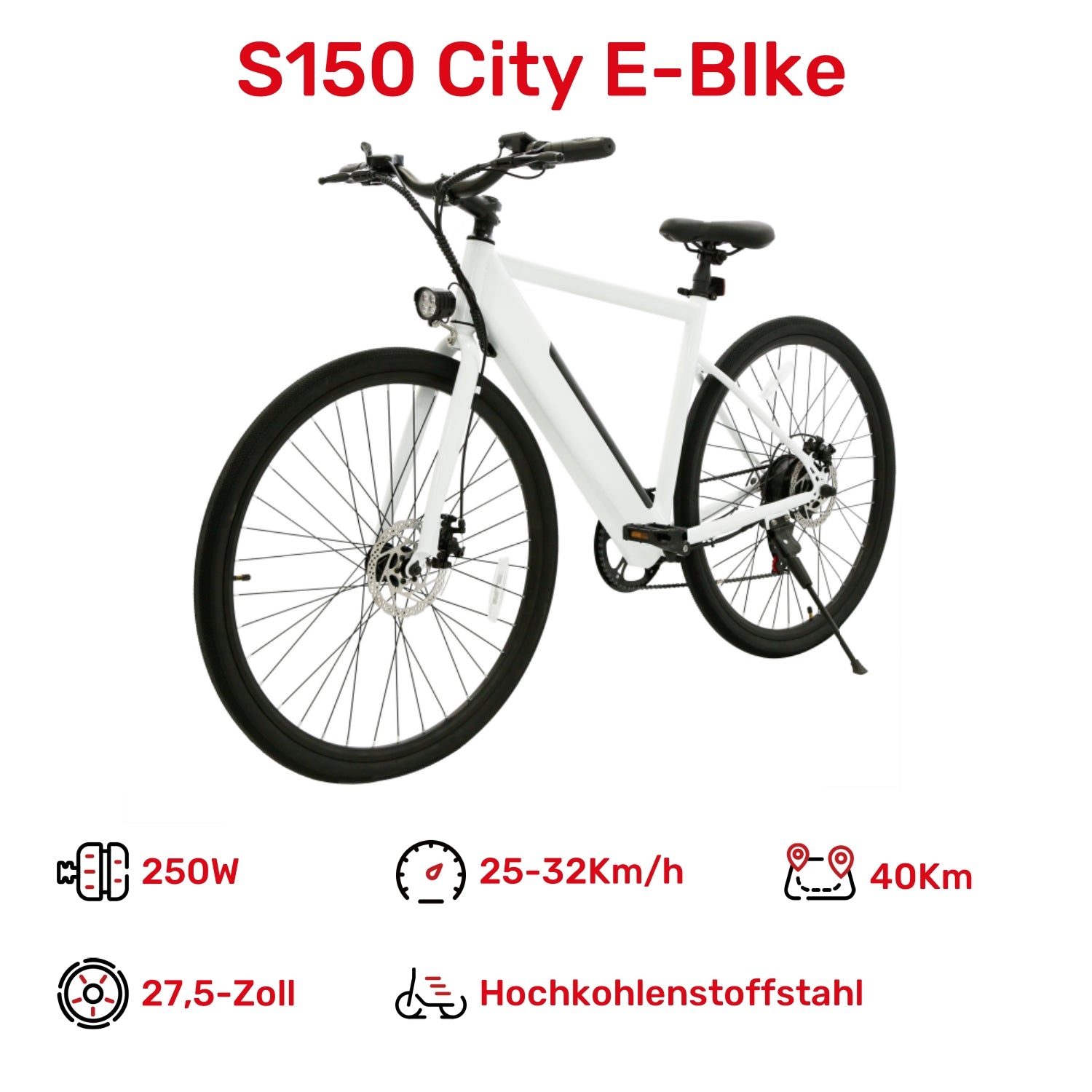 U2 Pendler Tiefeinsteiger E-Bike - S150 City E-Bike Weiß