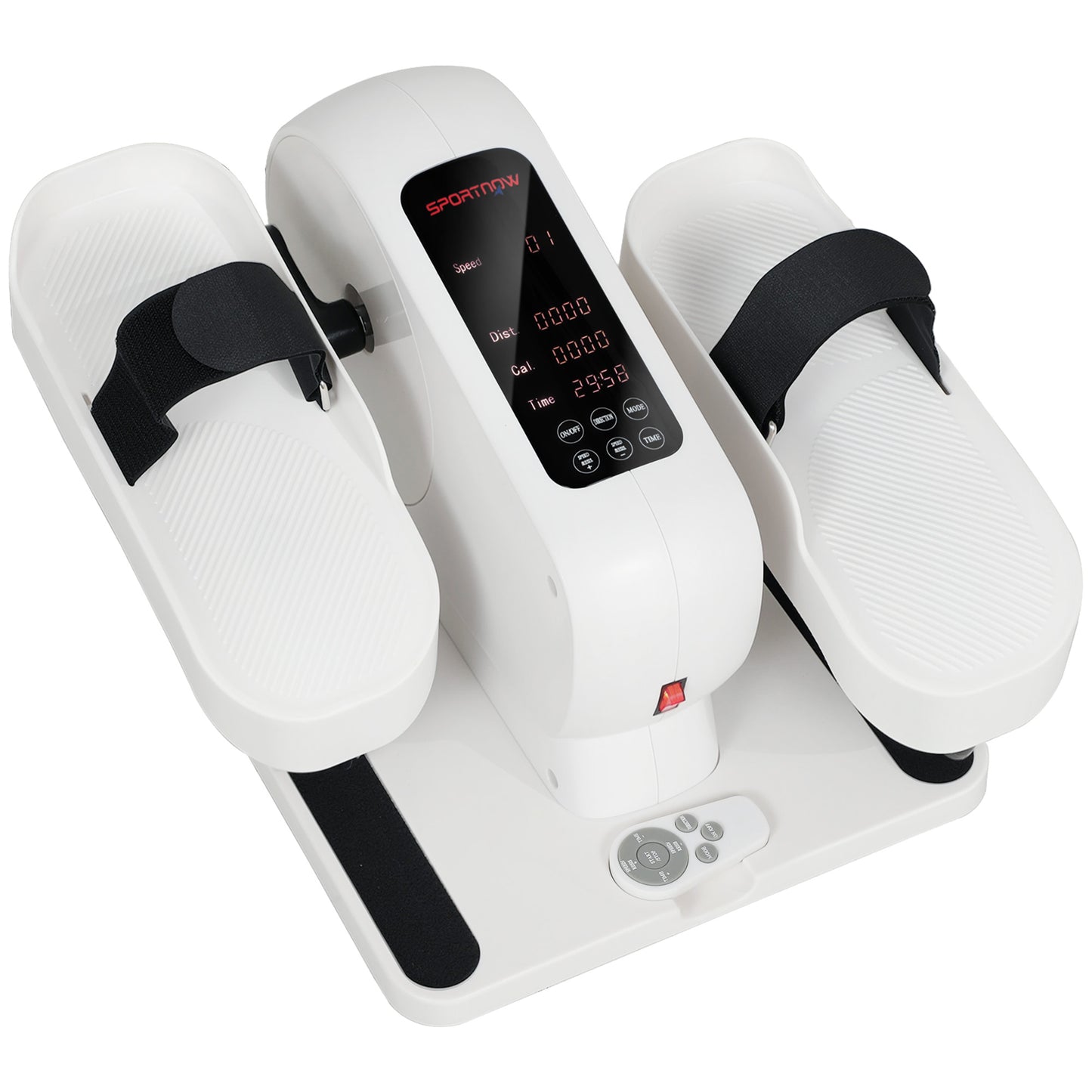 SPORTNOW Mini Ellipsentrainer für Zuhause Untertisch Elektrischer Crosstrainer mit 12 Geschwindigkeiten & 7 Widerstand Fernbedienung LED-Display Rutschfest Leise Beintrainer für Senioren Erwachsene   Aosom