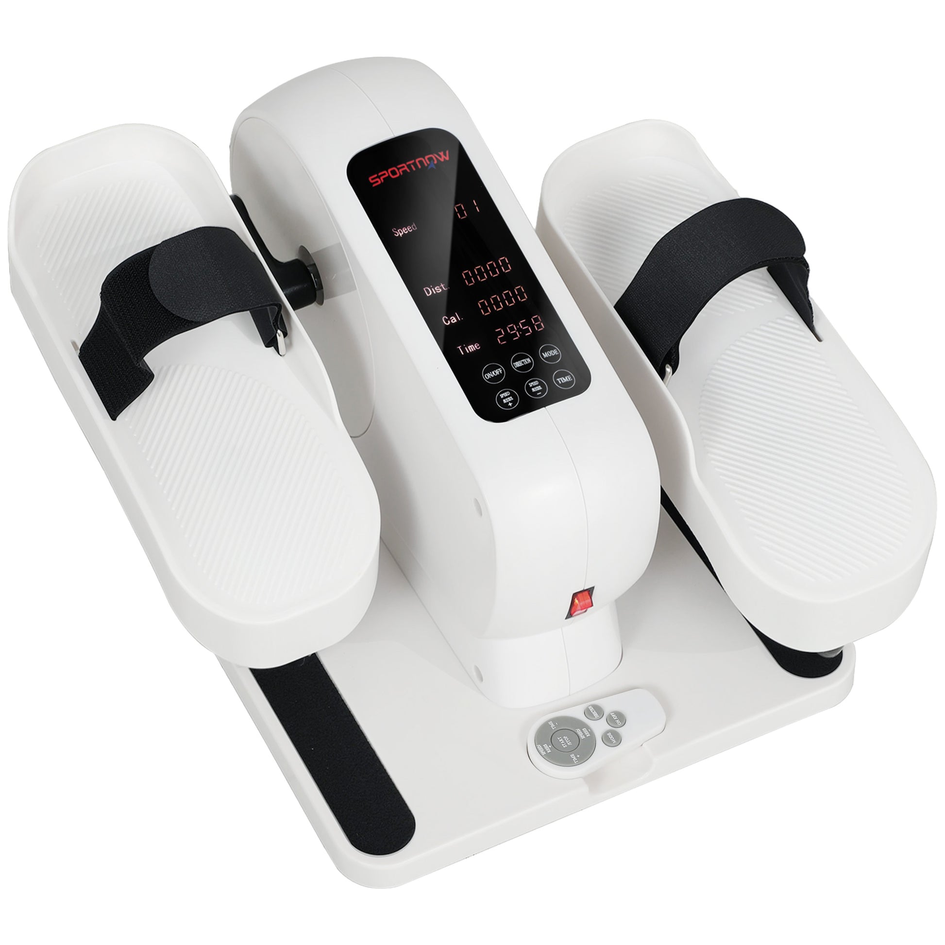 SPORTNOW Mini Ellipsentrainer für Zuhause Untertisch Elektrischer Crosstrainer mit 12 Geschwindigkeiten & 7 Widerstand Fernbedienung LED-Display Rutschfest Leise Beintrainer für Senioren Erwachsene   Aosom