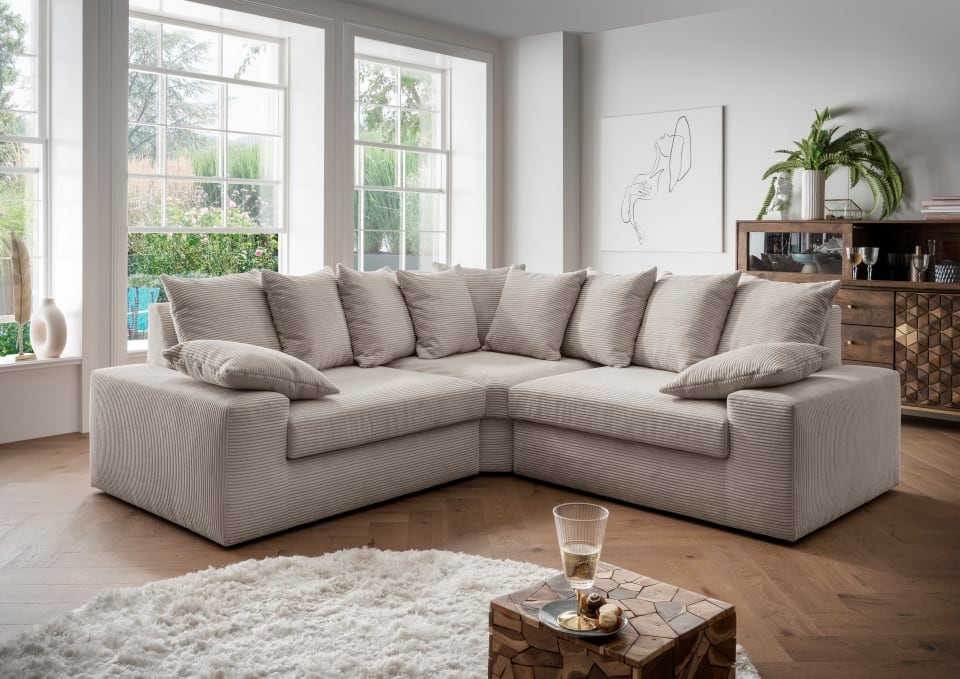 Ecksofa Sassari von Benformato: Gemütliche Eleganz in Cord - Perfekte Kuschelecke für dein Zuhause