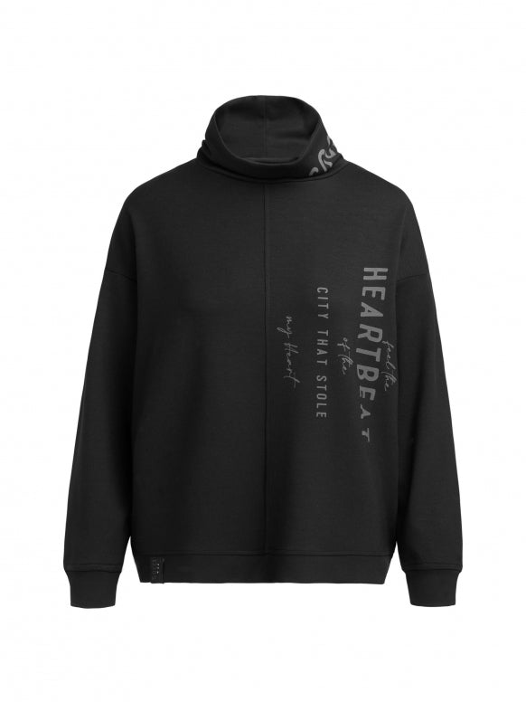 SOCCX Scuba-Sweatshirt mit Stehkragen und Logo Prints - black