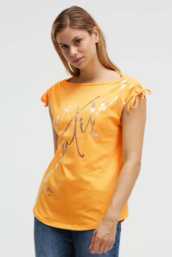 SOCCX Shirt im Materialmix mit Schulterraffung