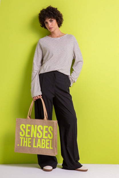 SENSES.THE LABEL Shopper AN:SE aus Jute mit Logo Print