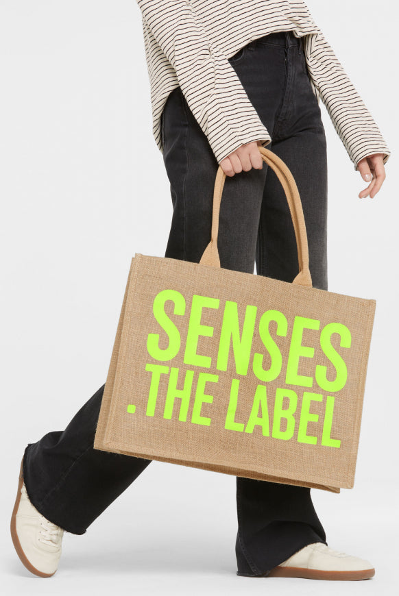 SENSES.THE LABEL Shopper AN:SE aus Jute mit Logo Print