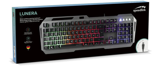 Speedlink Gaming Tastatur LUNERA, Metal Rainbow, schwarz retail