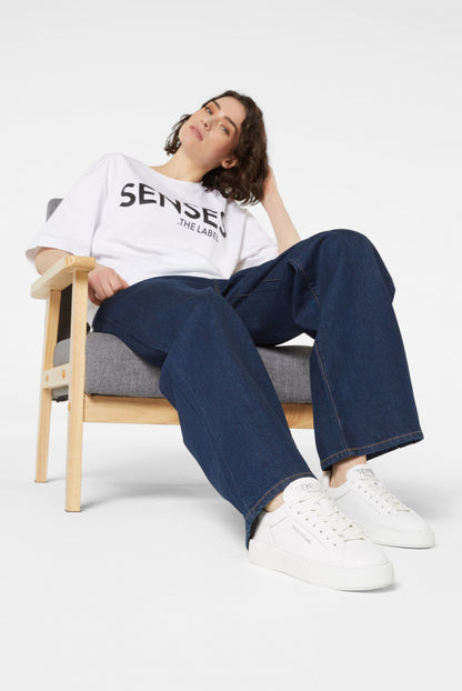 SENSES.THE LABEL Sneaker aus Glattleder mit Logo Artwork