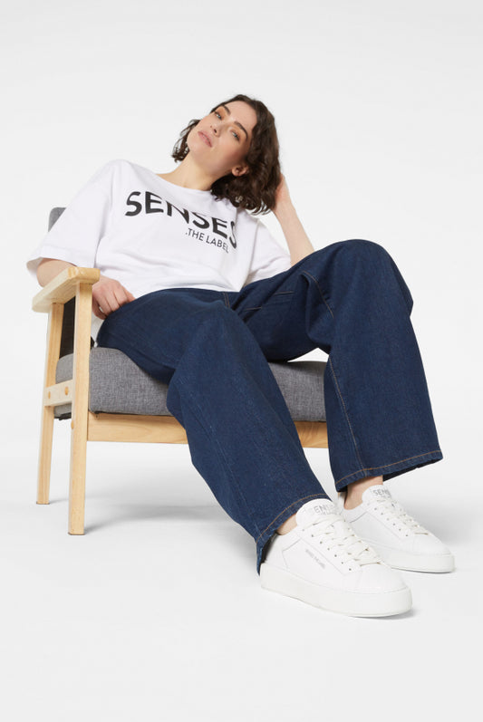 SENSES.THE LABEL Sneaker aus Glattleder mit Logo Artwork