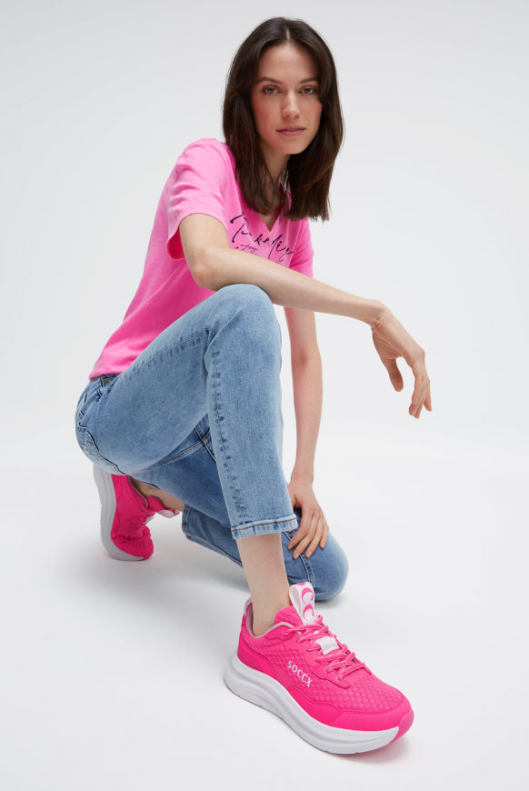 SOCCX Sneaker im Mesh-Design mit Logostick