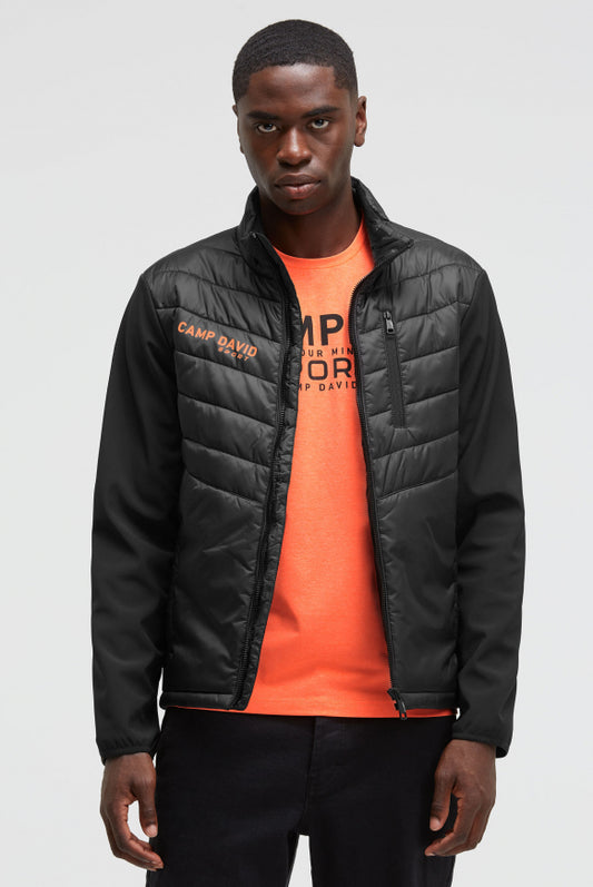 CAMP DAVID Softshelljacke im Materialmix mit Rücken