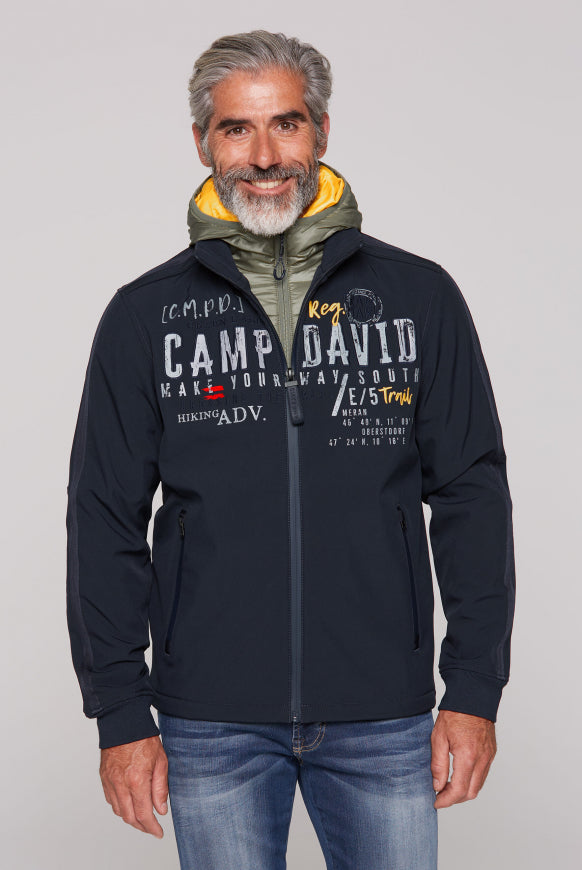 CAMP DAVID Softshelljacke mit abtrennbarem Kapuzeneinsatz