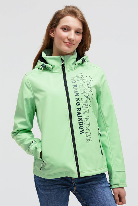 SOCCX Softshelljacke mit Kapuze und Glossy Prints