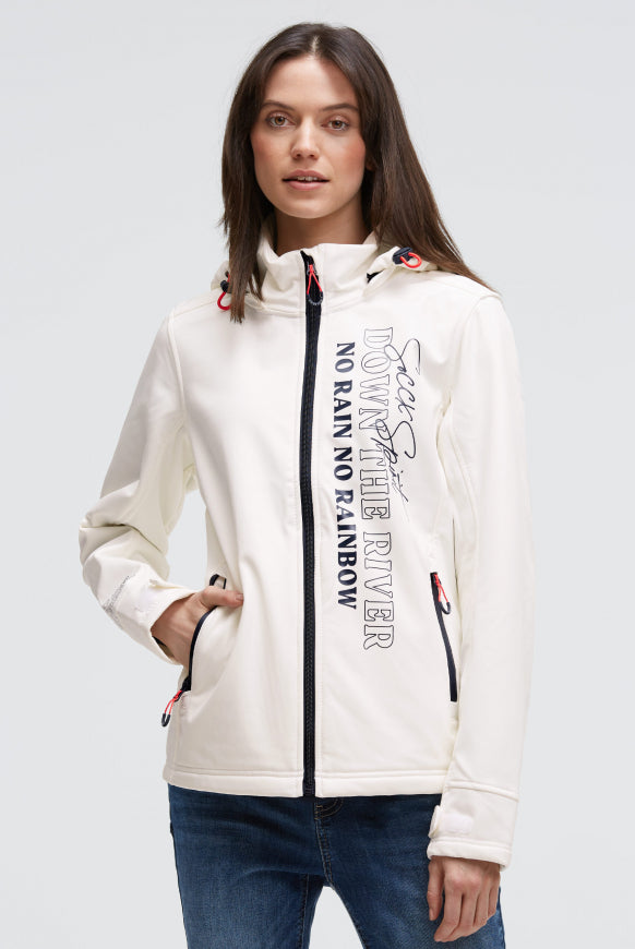 SOCCX Softshelljacke mit Kapuze und Glossy Prints