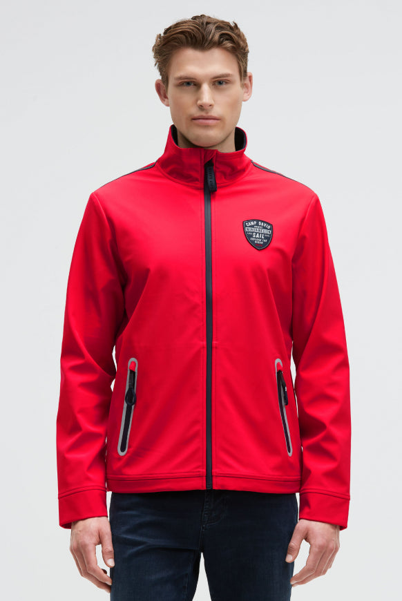 CAMP DAVID Softshelljacke mit Patch und Print