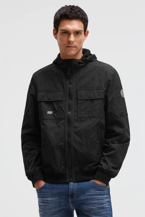 CAMP DAVID Sommer-Blouson mit Kapuze und Klappentaschen